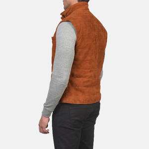 Gilet en daim sans manches pour homme, style britannique, coupe-vent, décontracté, design personnalisé de haute qualité - Product Image 5