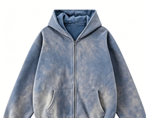 Sudadera con capucha y cremallera personalizada Kornit, 100% algodón de alto gramaje, con lavado vintage, efecto desgastado, efecto descolorido por el sol y efecto pulverizado, estilo streetwear, con diseño Thorn Cross - Product Image 3