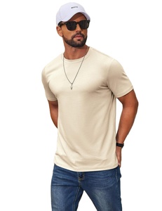 Camiseta de Algodón de Manga Corta Azul Claro para Hombre, con Bolsillo en el Pecho, Corte Regular, Estilo Casual, Cuello Redondo, Color Sólido, Secado Rápido - Product Image 5