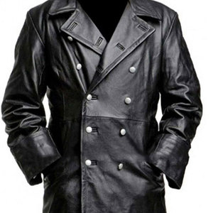 Men's Faux Black Leather Trench Coat Steampunk <b>Gothic</b> Long Coat Winter <b>Jacket</b> Wholesale Factory Price 2026 - Product Image 5