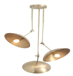 Lámpara de techo curva de bronce antiguo vibrante con múltiples brazos y pantallas de tulipán en naranja brillante, disponible a precios de mayorista. - Product Image 6