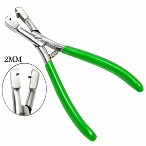 Pinzas para Extensiones de Cabello de 2mm, Acero Inoxidable, Herramienta para Alisar con Queratina, con Mangos Verdes, para Uso Profesional - Product Image 1
