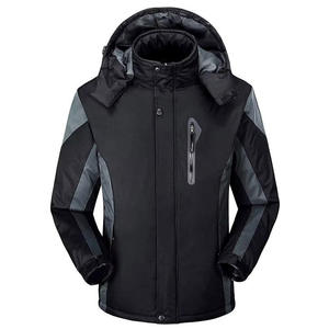 Custom Logo Embroidered Casual Canvas Men Women Winter <b>Jacket</b> <b>Fleece</b> <b>Lined</b> Waterproof Windproof Hooded Outdoor Warm Padded Blue - Product Image 1