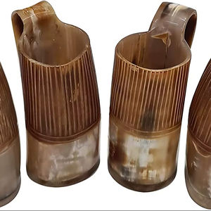 Nouvelle Offre Spéciale : Corne à Boire Viking Sculptée à la Main en Os Naturel avec Support – Mug à Bière DIY pour Noël - Product Image 1