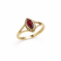 Bague en laiton électroplaqué avec grenat cabochon taille marquise, design celtique, bague statement, faite à la main, bijoux pour femme, sertissage clos