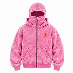 Dernières tendances : Hoodies Balaclava pour hommes effet délavé, fabriqués au Pakistan, style streetwear basique, vente en gros, design personnalisé, offre spéciale - Product Image 1