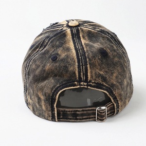 Casquette de baseball unisexe à 6 panneaux en denim délavé, ajustable, style vintage, en sergé de coton - Product Image 2