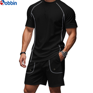 Outdoor Sportswear Comfortable Men's Plus Size T-Shirt <b>Sets</b> Solid TShirt Jogger <b>Set</b> High Street Summer Breathable Customized - Product Image 2