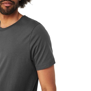 100% Cotton <b>Men</b> Solid Round Neck Cotton Blend <b>Blue</b> T-Shirt - Product Image 3