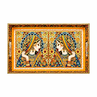 Plateau de service artistique en bois naturel émaillé |   Décoration de mariage traditionnelle du Ramadan, table rectangulaire pour le thé, le café et les en-cas, décoration de la maison