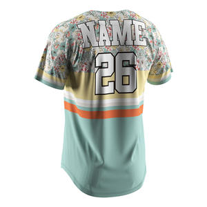 Camisetas de Béisbol Sublimadas de Manga Corta para Exteriores, Uniformes Personalizados con Botones, Jersey de Béisbol - Product Image 4