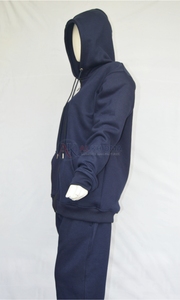Ensemble de survêtement bleu marine personnalisé pour équipe, tenue de sport, jogging, 100 % coton biologique, délavage à l'acide, séchage rapide, respirant, fabricant - Product Image 3