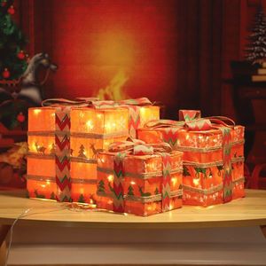 3pcs 60-<b>Light</b> Linen and Linen Bows US Standard <b>Plugs</b> Garden Gift Box Christmas <b>Lights</b> Decoration - Product Image 1