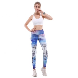 Pantalons de yoga à imprimé géométrique pour femmes, fournisseur de marques privées, polyester et élasthanne, 220 GSM, leggings de compression à séchage rapide - Product Image 1