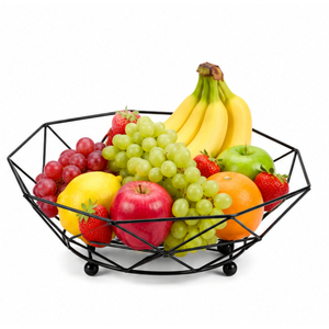 Cesta de Frutas Redonda de Alambre Metálico Exclusiva, Organizador Transpirable para Encimera de Cocina, Centro de Mesa de Lujo, Frutero - Product Image 2