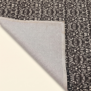 Tapis noué à la main Graphite Pixel Weave noir ivoire, tapis moderne texturé micro-geometrique pour salon et intérieur d'hôtel - Product Image 5