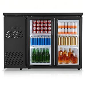Réfrigérateur de bar commercial 11,8 pi³ Réfrigérateur à boissons de comptoir avec 2 portes vitrées et éclairage LED - Product Image 1