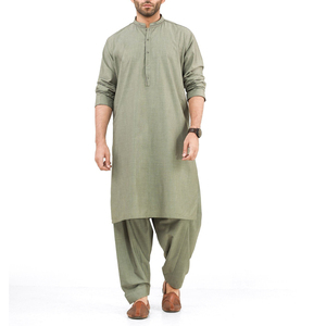 Nouvelle Collection : Ensembles Shalwar Kameez en Coton de Haute Qualité pour Hommes – Tenues Décontractées d'Été pour Fêtes, Style Pakistanais, Grandes Tailles, Respirants et Tricotés, Couleur Unie - Product Image 1