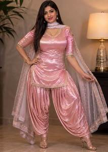 Robe Anarkali Punjabi tendance, vêtements indiens et pakistanais, couleur personnalisée, ensemble 3 pièces, tenue de fête ethnique de créateur - Product Image 4