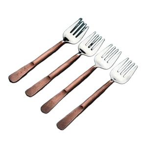 Logo Imprimé Restaurants Couverts En Acier Inoxydable En Métal Avec Cuivre Antique Enduit Tiges Réutilisable Couverts De Mariage Ensemble Avec Logo - Product Image 1