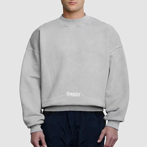 เสื้อสเวตเชิ้ตคอกลมทรงโอเวอร์ไซส์สำหรับผู้ชาย สีพื้น ทรงปกติ ผ้าฝ้ายถัก สวมใส่สบายๆ สำหรับฤดูใบไม้ร่วง - Product Image 1