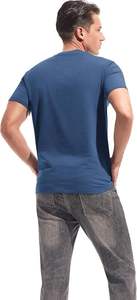 เสื้อคอกลมผู้ชายอินเทรนด์ เสื้อคอกลมผู้ชายลำลองสำหรับฤดูร้อน แขนสั้น ระบายอากาศได้ดี ผ้าฝ้ายเรียบ ทรงปกติ น้ำหนักเบา นุ่มสบาย คอกลม - Product Image 5