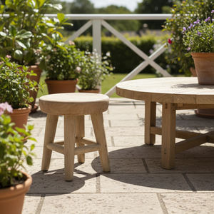 Asiento Minimalista Orgánico de Madera de Teca Sólida, Taburete Artesanal de Raíz de Madera, Decoración de Madera para Apartamento, Dormitorio, Hospital, Hotel - Product Image 5