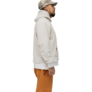 Sweat à capuche unisexe personnalisé imprimé sérigraphié 100 % coton French Terry pour homme, coupe oversize pour l'hiver, uni, avec logo brodé - Product Image 2