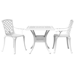 Ensemble bistrot en aluminium moulé blanc, durable, de taille moyenne, pour jardin - Product Image 2