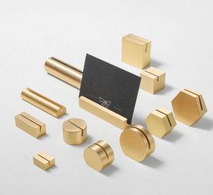 Modern Handmade Brass <b>Business</b> <b>Card</b> <b>Holder</b> Triangular Square Round Geometric Desk Stand Convenient Exquisite Metal Design - Product Image 5