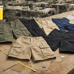กางเกงขาสั้นคาร์โก้ผู้ชาย แซมาเวีย ผ้าโพลีเอสเตอร์/ผ้าฝ้ายแคนวาส แห้งเร็ว ระบายอากาศได้ดี เอวยางยืด ทนทาน สวมใส่สบายในฤดูร้อน มีกระเป๋าด้านหน้าทันสมัย - Product Image 4