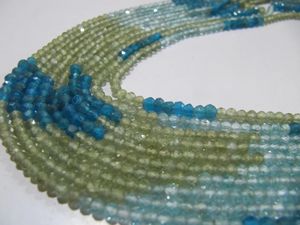 Perles facettées rondes en apatite naturelle multi-couleurs de 3 mm, vendues par brin de 13 pouces de long - Product Image 3