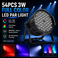 Projecteur LED PAR 54x3W RGB 3-en-1 DMX512 pour scène, DJ, discothèque et éclairage de fête