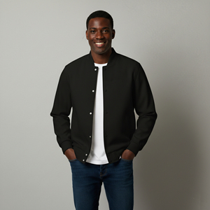 New Arrived 2026 100% <b>Wool</b> Canvas Waterproof Varsity Jacket Men's Solid Color Lightweight Comfortable Breathable Winter - Product Image 5