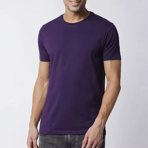 High Quality 100% Cotton T-Shirt for Men Custom Heavy <b>Weight</b> Oversized <b>Blank</b> T-Shirt Casual Solid Color Men's Clothing - Product Image 1