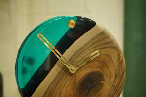 Wooden <b>Desk</b> Table <b>Clocks</b> With Marble Piece Analog With Minimalist Design for Living Room Bedroom With Customized Color and Sizes - Product Image 4