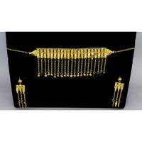 Collier Khanaqi avec boucles d'oreilles Parure de bijoux plaqué or de haute qualité Collier de bijoux de mode Bijoux arabes pour femmes