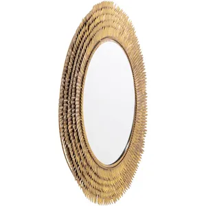 Miroir mural en métal fait main au design contemporain, miroir rond d'appoint haut de gamme pour l'intérieur de la maison de luxe, chambre à coucher, salle à manger - Product Image 6