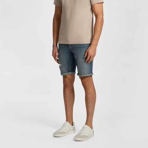Men's Solid Color Ripped Canvas Bermuda <b>Shorts</b> Mid Waist Drawstring Closure Casual Eco-Friendly Windproof Quick Dry - Product Image 4