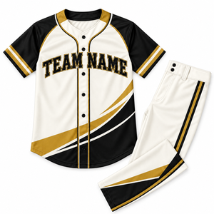 Ensemble de maillots de baseball de qualité supérieure à manches courtes 100% polyester respirant avec nom d'équipe imprimé pour adultes - Product Image 5