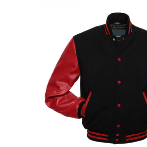 แจ็คเก็ตเบสบอลแบบ Letterman Varsity คุณภาพดีสั่งทำขายส่งสำหรับผู้ชาย ตัวเสื้อทำจากผ้าขนสัตว์ แขนเสื้อทำจากหนัง สวมใส่สบายสำหรับฤดูหนาว - Product Image 4