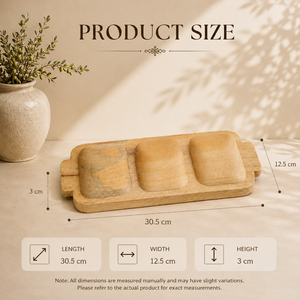 Plateau de service de luxe en bois de manguier à trois compartiments, plateau à collations artisanal pour apéritifs et plateau organisateur de bijoux - Product Image 2