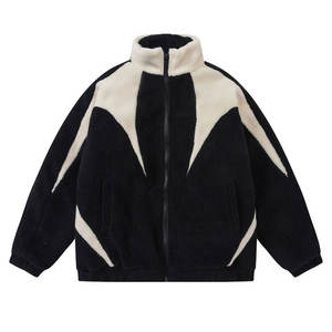 Manteau d'hiver Sherpa personnalisé de couleur unie pour hommes, coupe ample, veste polaire zippée à manches longues, chaud et tendance pour le streetwear - Product Image 3