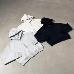 Sudadera con capucha personalizada de corte holgado y cremallera completa, oversize, 500 g/m², con estampado puff personalizado, de algodón grueso para hombre - Product Image 5