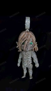 Custom Iced Out Luxury Cartoon Pendant with Round Brilliant Cut VVS1 Moissanite Certified Sterling Silver - Product Image 2