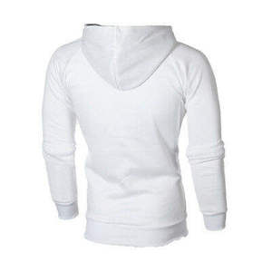 Sweat-shirt à capuche zippé pour homme, coupe ajustée, couleur unie, en molleton bouclette, décontracté, pour l'automne, avec poches, respirant, longueur standard - Product Image 4