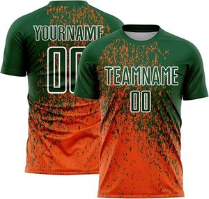 Conjunto de Camisetas de Fútbol Sublimadas Personalizadas, Azul y Naranja, Nombre del Equipo, Número, Unisex, Manga Corta, Poliéster que Absorbe la Humedad, Uniformes para Adultos - Product Image 3