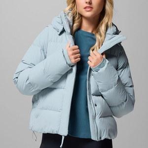 Women's Quilted Puffer <b>Jacket</b> <b>Short</b> Hooded Winter Outdoor Coat Polyester Woven Fabric - Product Image 5