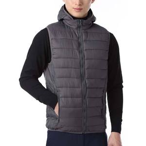Men's Sleeveless Puffer Jacket Stand Collar High Street Style Winter Canvas OEM Service Breathable Quick Dry Customizable - Product Image 1