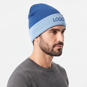 Bonnet d'hiver personnalisé bicolore, tricoté épais, double couche, unisexe, chaud, doux, à blocs de couleur, pour l'extérieur - Product Image 4